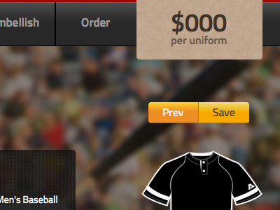 Baseball Web UI Design baseball ui web design