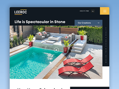 High-end Masonry & Landscaping Website brick clean design flat home homepage design lanscaping minimal modern renovation renovations sketchapp stones stylish trendy typography ui ux web website