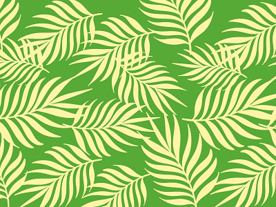 Tropical botanical digital art green illustration illustrator pattern plants tropical yellow