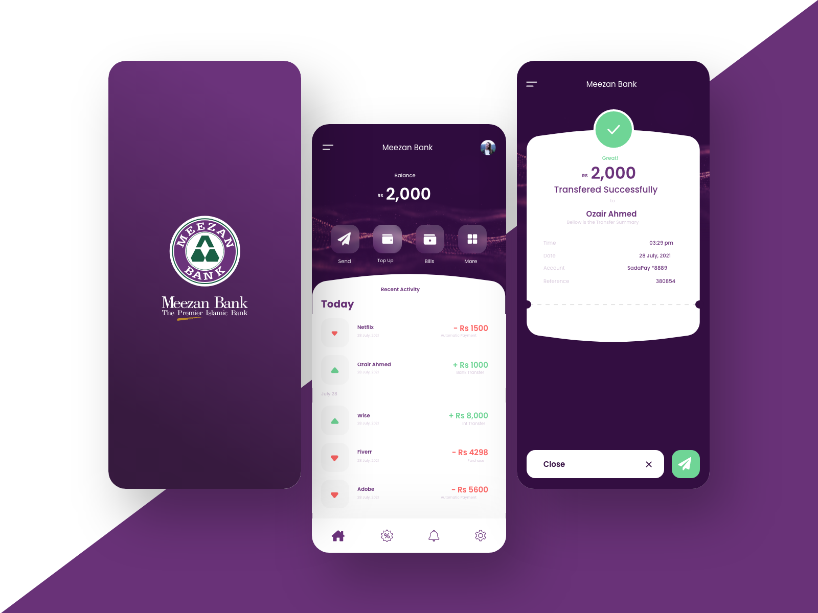 Meezan Bank Mobile App Interface By Ozair Ahmed On Dribbble