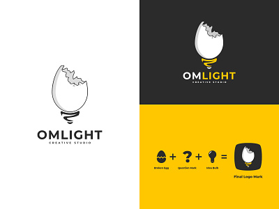 OmLight Creative Studio - LogoMark branding creative design flat graphic design icon illustration logo logo design minimalist studio ui vector