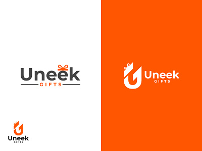 Uneek Gift - Logo Design branding creative design flat gift gifts graphic design illustration lettermark logo logo design minimalist personal typography ug ui unique ux vector