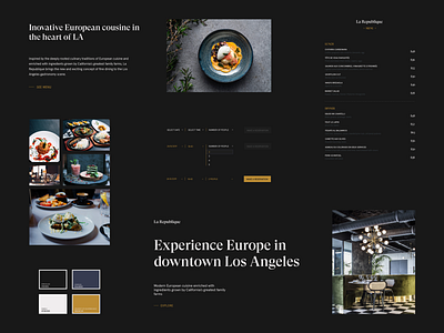 La Republique - Art Direction art direction design food menu restaurant typography ui web website