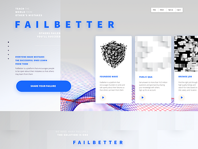 Fail Better app branding design lettering typography ui ux web webdesign website