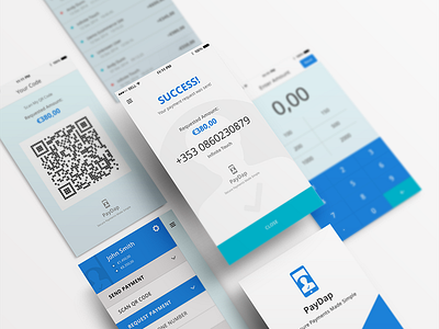 Secure Payment App for iOS flat ios iphone mobile payment qr code ui ux