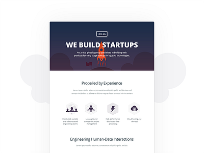 4rc.io Landing Page big data bold flat landing page minimal restyling webdesign