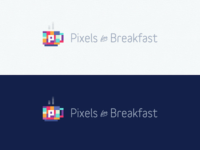 Pixels for Breakfast branding brandmark coffee colors developer digital logo logomark pixels web