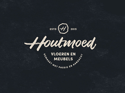 Houtmoed branding design h handlettering logo vintage wood wood company