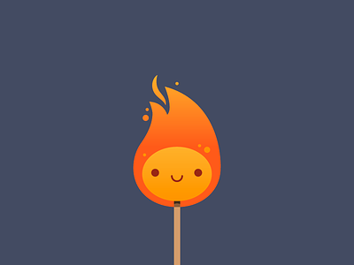 On Fire character design fire flame match shot