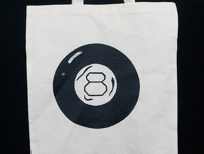 8 ball tote bag printmaking