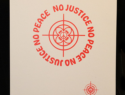 No Justice No Peace icon logo printmaking typography