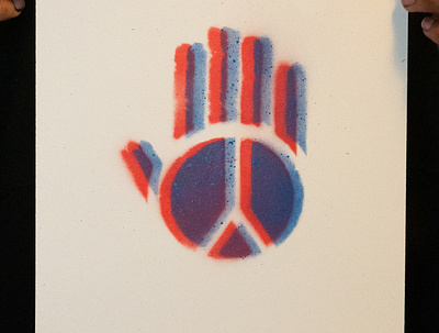 New Peace hand icon design icon logo printmaking