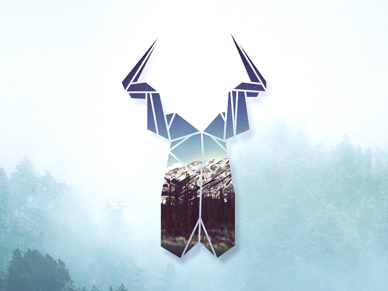 Origami Deer vector tree origami logo illustration graphic forest deer design color art animal