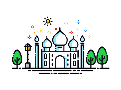 Taj Mahal color design graphics icon identity illustration india logo place tajmahal tour vector