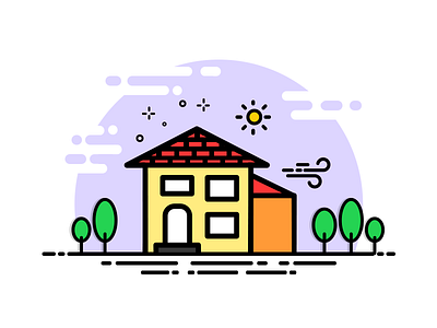 My Old House color design drawing graphics home house icon illustration landscape logo nature vector