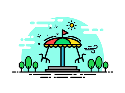 Park amusement color design drawing graphics icon illustration landscape logo nature park vector