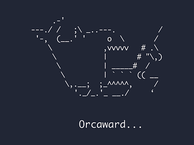 Orcaward ascii ascii art dev humour icons orca tech unicorn whale