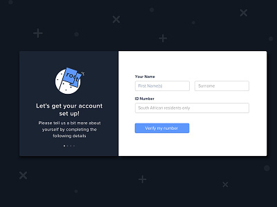 Sign up blue flag form icon icon design input moon onboarding sign in sign up steps