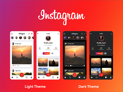 INSTAGRAM REDESIGN dark theme instagram redesign light theme