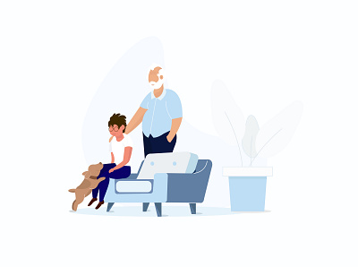 Grand Father( silver in his hair and gold in his heart) character designing dribbble grand child grandfather graphic deisgn illustration love sketching target