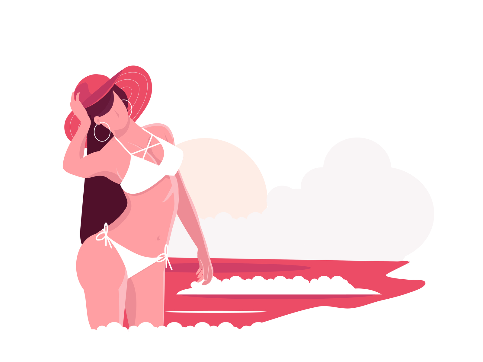 Girl On Beach In Ocean By Praveen Thakur On Dribbble 