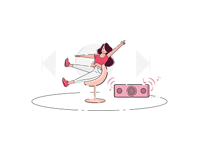 Music speaks character designing dribbble girl illustration graphic deisgn illustration music sketching speaker