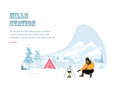 Hill station landing page character designing dribbble graphic deisgn hills station illustration snow target