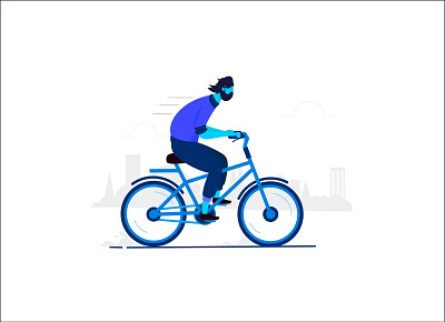 Cycling character cycling designing graphic deisgn illustration man sketching target town