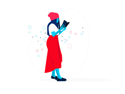 Reader book dribbble girl girl character graphic deisgn illustration reach read sketching target