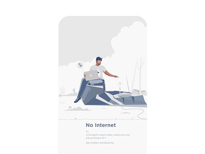 Internet Error 404 character designing dribbble eror graphic graphic deisgn illustration landscape no internet not found vector