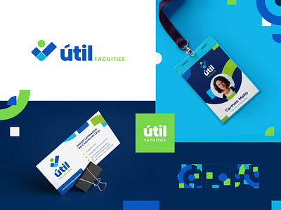Útil Facilities - Brand Identity blue brand branding design facilities green logo minimalist visual identity
