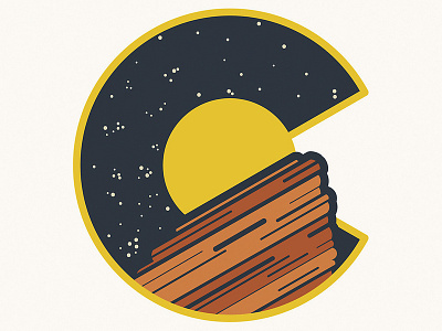 Red Rocks Colorado design illustration logo vector