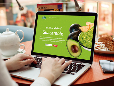 Del Trío avocado design logo mexico mockup website