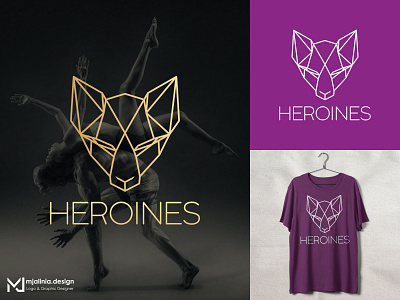 Logo Design for Heroines (Dance Group) art branding design fox graphic design illustration lineart logo logo design