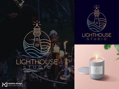Logo Design for Lighthouse Studio art branding design graphic design illustration logo logo design شمع طراحی طراحی لوگو لوگو