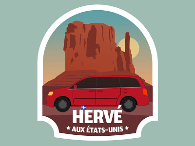 Roadtrip illustration #2 dodge grandcaravan illustration illustrator logo monumentvalley roadtrip sticker stickers van vanlife