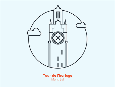 Tour de l'horloge, Montréal canada illustration illustrator montréal quebec vector