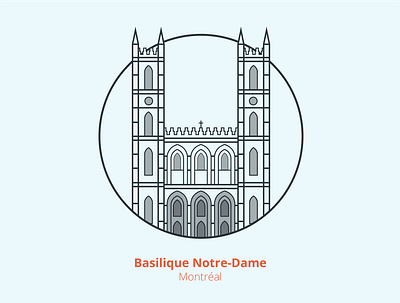 Basilique Notre-Dame, Montréal canada illustration illustrator montréal quebec vector