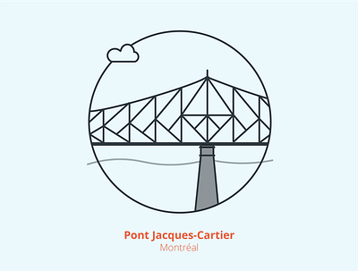 Pont Jacques-Cartier, Montréal canada illustration illustrator montréal quebec vector