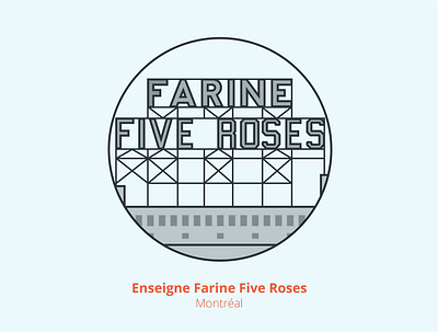 Enseigne Farive Five Roses, Montréal canada illustration illustrator montréal quebec vector