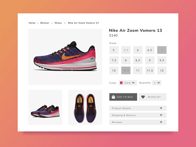 Daily UI 012 Ecommerce Shop Page daily ui daily ui 012 ecommerce ecommerce shop sneaker
