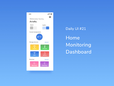 Daily UI 021 Home Monitoring Dashboard app app design daily ui daily ui 021 home monitoring home monitoring dashboard mobile