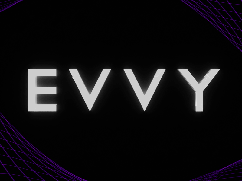 EVVY 34 x Logo Reveal 3d black and white break college emerson evvy fractal logo neon purple reveal