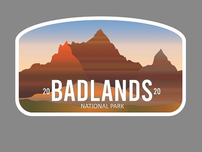 Badlands Badge beginner freelance freelancer fun gradient illustrator national parks