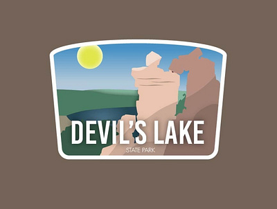 Devil s Lake Badge badge badge design beginner design freelancer illustration illustrator state park wisconsin