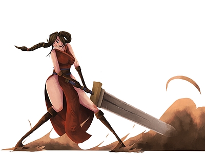 Dust character character art character design dust fight girl illustration photoshop sword