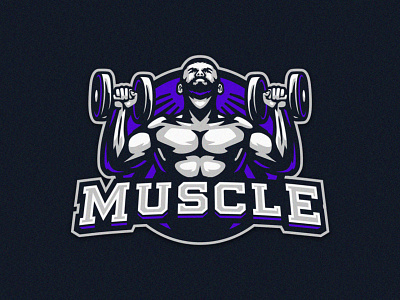 Muscle man logo concept branding character graphic design illustration logo design muscle sport vector