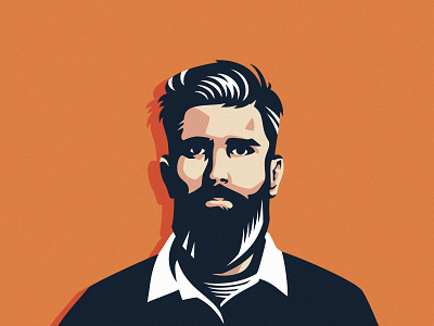 Beard man branding character design graphic design illustration vector