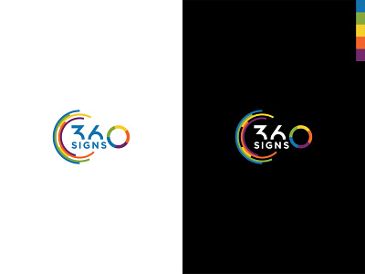 Conceptual 360signs logo 360 logo 360signs brand identity branding colorful conceptual logo modern logo