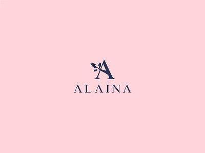 Alaina Cosmetic logo brand branding character clean design flat icon identity illustrator lettering logo minimal type typography